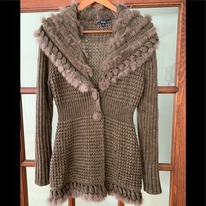 Gorgeous rabbit fur trim sweater